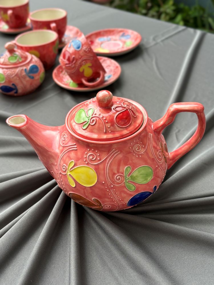 Whimsical Bloom Tea Set - Cone painting