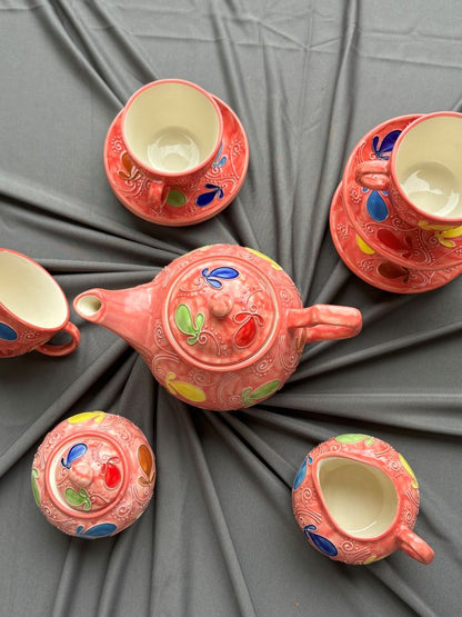 Whimsical Bloom Tea Set - Cone painting