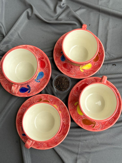 Whimsical Bloom Tea Set - Cone painting