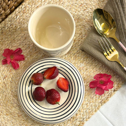 Black Ring Mug and Saucer