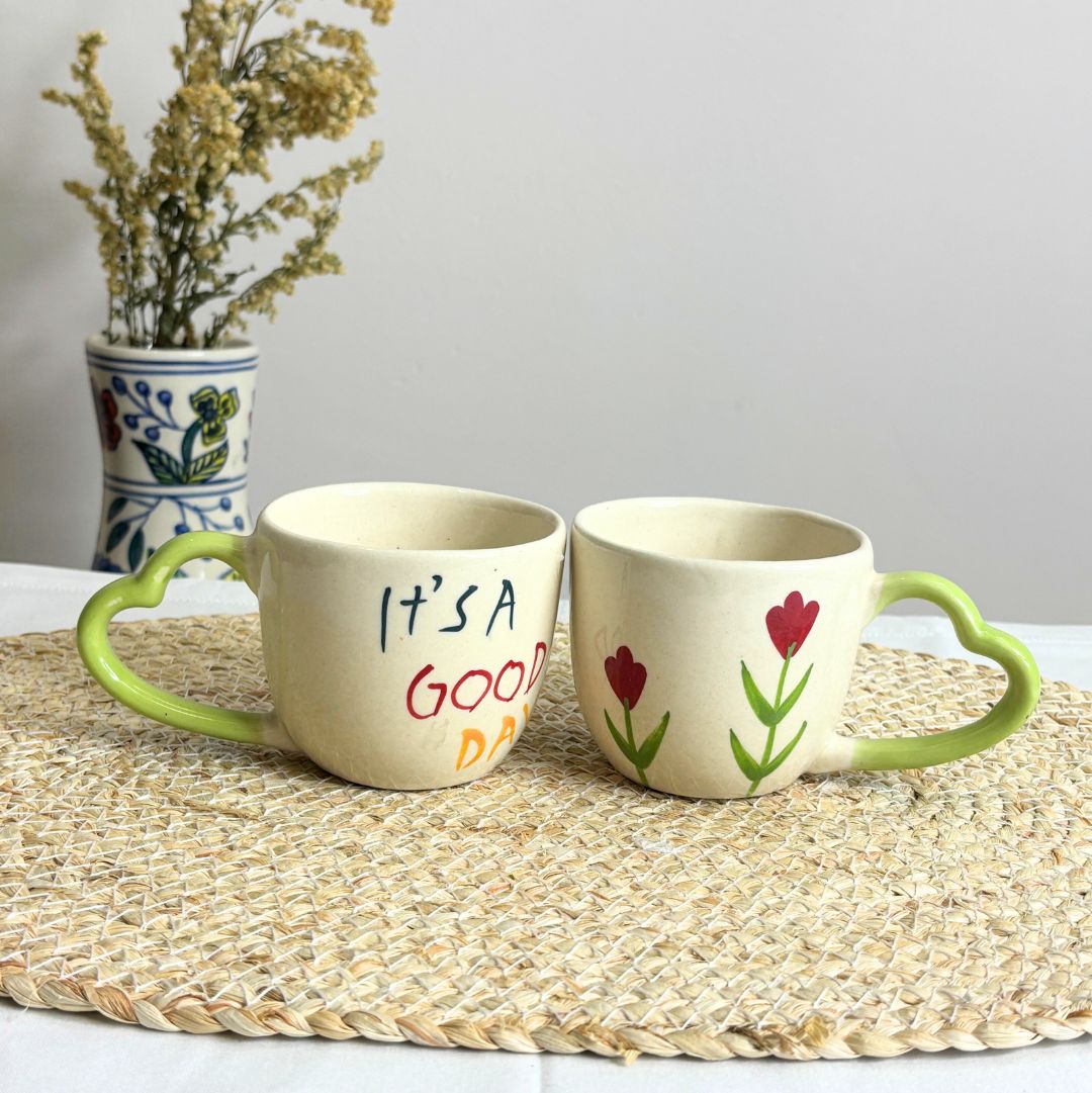 Heart Handle Cup Set of 2