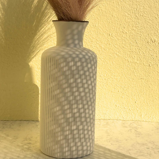 Pisa White Long Vase - New Arrival