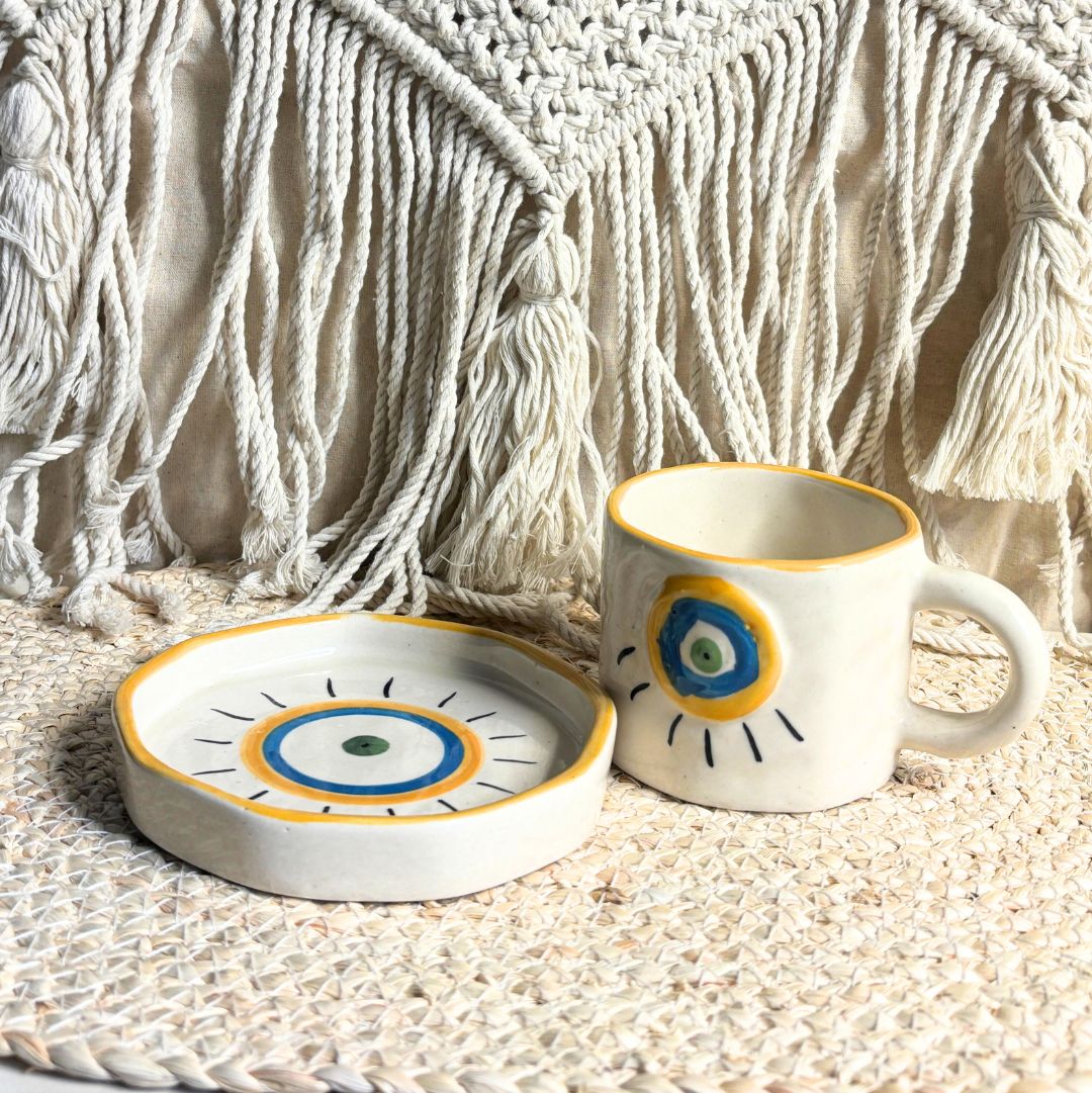 Evil Eye Cup and Saucer