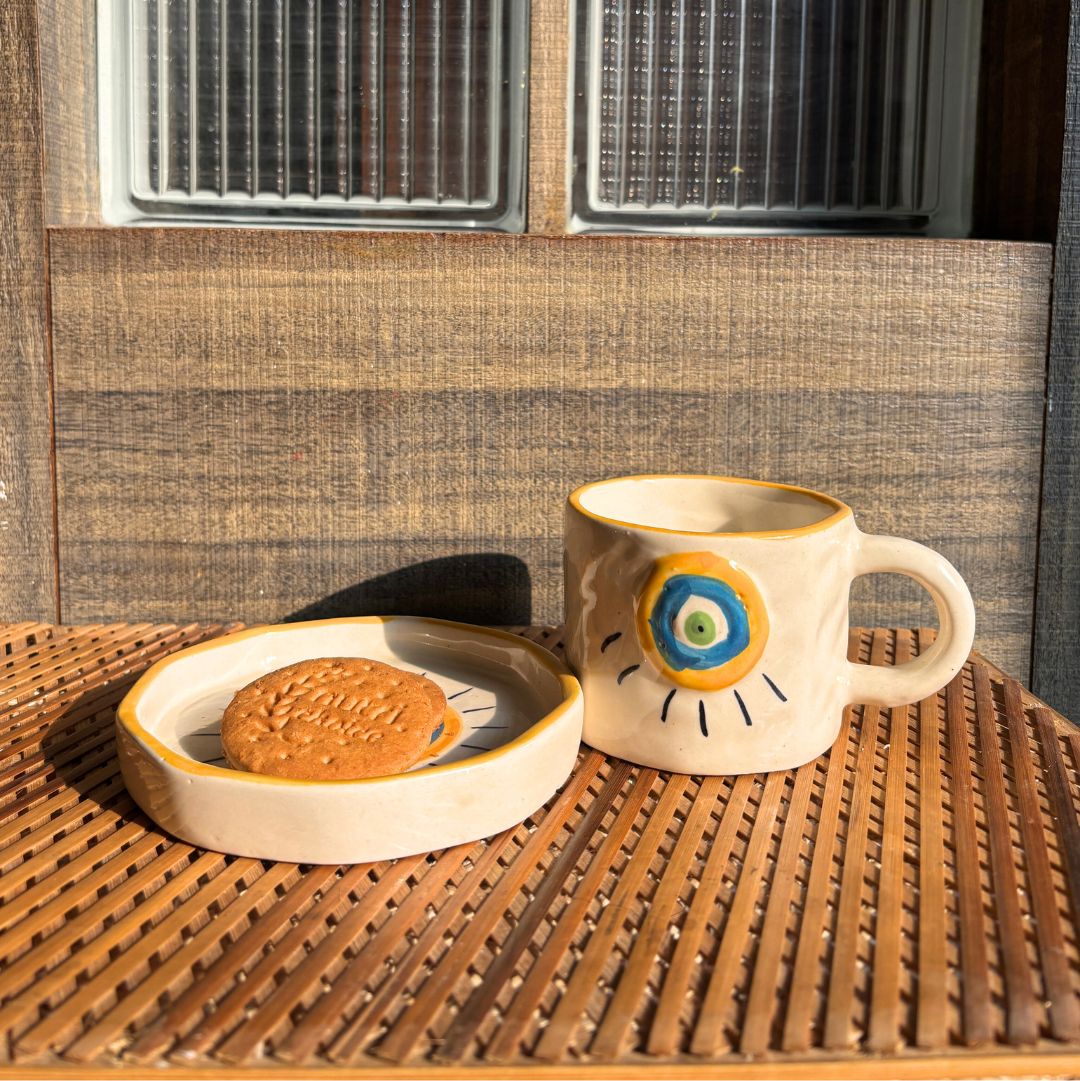 Evil Eye Cup and Saucer