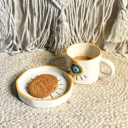 Evil Eye Cup and Saucer