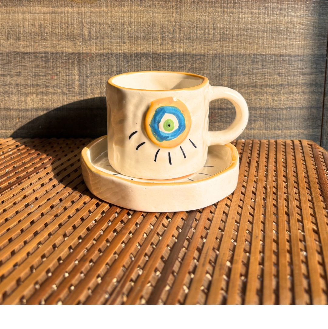 Evil Eye Cup and Saucer