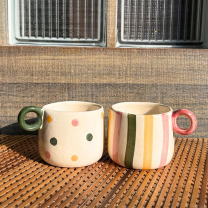 Dot and Line Tea Cup Set of 2