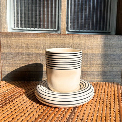 Black Ring Mug and Saucer