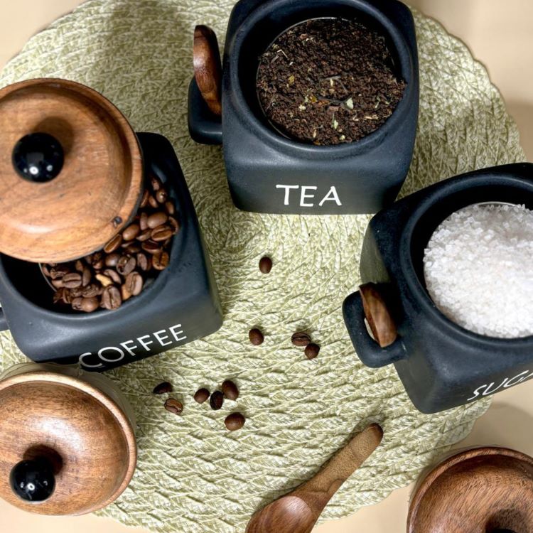 Tea Coffee Sugar Ceramic Canisters